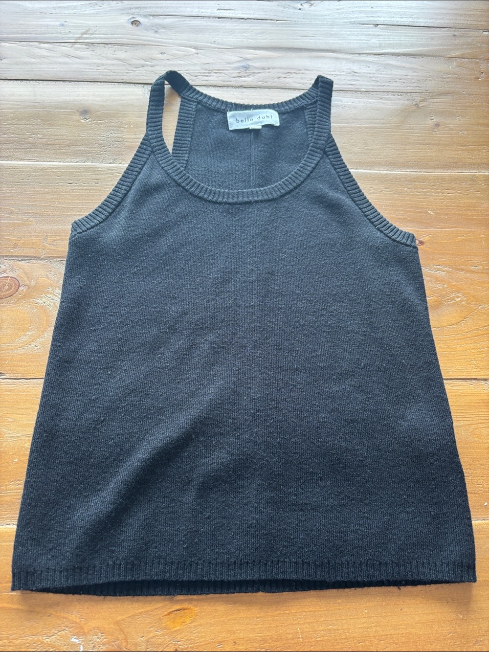 Bella Dahl Black Rib-Trim Knit Tank